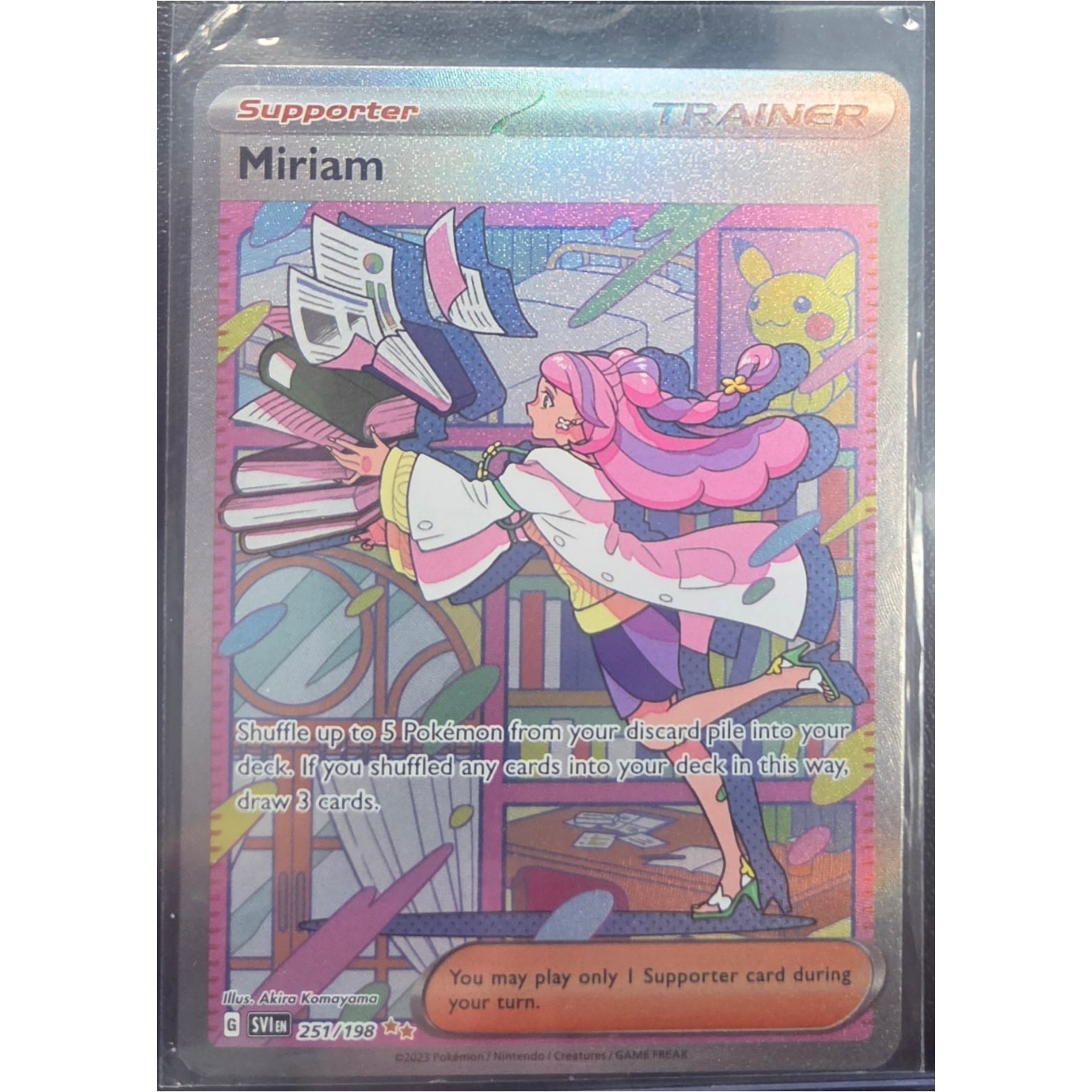 251 198 pokemon card 2023 Miriam 251/198 Scarlet & Violet Special Illustration Rare PSA 9 P Pokémon TCG Miriam Trainer Scarlet