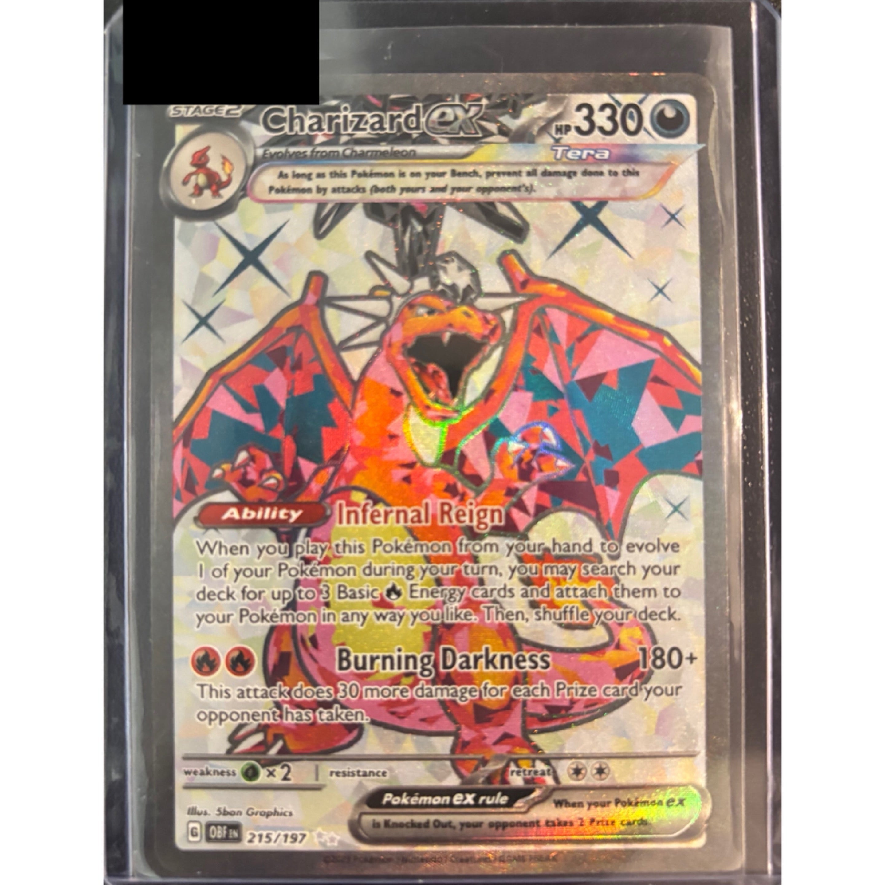 pokemon card 215 197 CGC 6 Mint Charizard ex 215/197 Pokemon TCG Obsidian Flames Ultra Rare